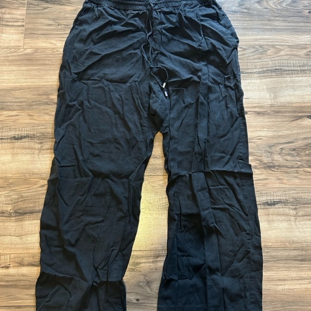 Zara Black Joggers with Elastic Waistband and Drawstring